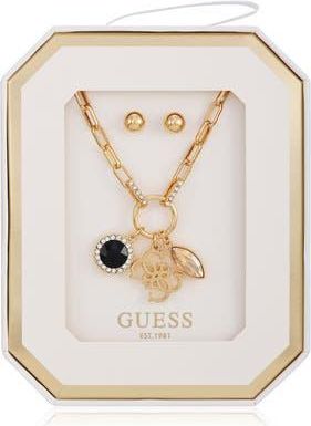 Guess Charm Necklace & Stud Earrings Set in Gold at Nordstrom Rack