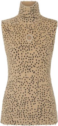 Paco Rabanne Top a pois con collo alto - Toni neutri