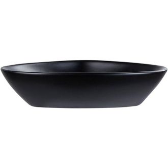 Beliani Lavabo bagno irregolare in ceramica Wash Glossy 600 x 390 mm Nero Tirig