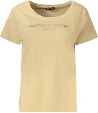 Freddy Beige Katoenen Dames T-Shirt