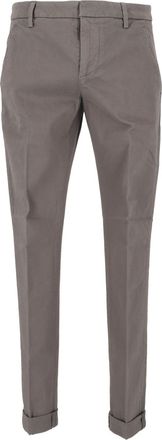 Dondup Brown Gaubert Tailored Cuffed Trousers Straight-Leg Pants