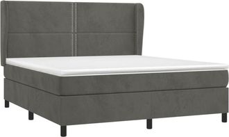 vidaXL Vidaxl - Cama Box Spring Con Colch&oacute;n Terciopelo Gris Oscuro 160x200 Cm