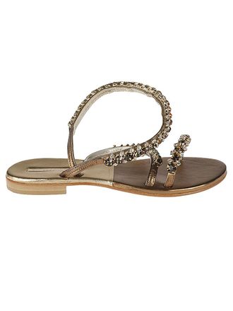 Emanuela Caruso Capri Womens Gold Monastic Anklet Bracelet Sandal