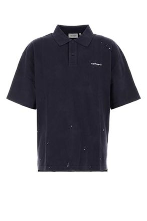 Carhartt Work in Progress Blue Solid Shirt Collar Polo