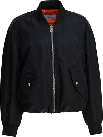 Givenchy Jassen, Dames, Zwart, M, Polyester, Cropped Cocoon Bomber