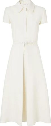 Fendi Jurk van wol en zijde - Dames - Shirt Kleedjes - Wit - XS - Wol - Kleedjes