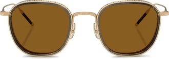 Oliver Peoples TK-9 sunglasses - unisex - Titanium - 48 - Gold