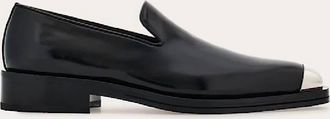 Ferragamo Dimitri Metal Tip Leather Loafers, Size 10