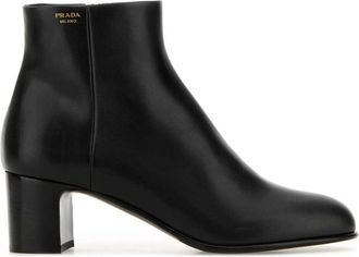 Prada Black Leather Ankle Boots