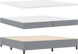 vidaXL Cama Tipo Box Spring Con Colch&oacute;n Gris Claro 200 X 200 Cm Tela Vidaxl