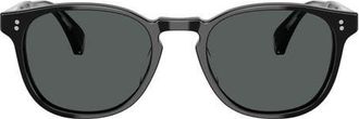 Oliver Peoples 51mm Polarized Round Sunglasses in Black/midnight Express Polar at Nordstrom