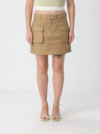 Casablanca Low-Rise Cotton Drill Cargo Mini Skirt with Side Pockets