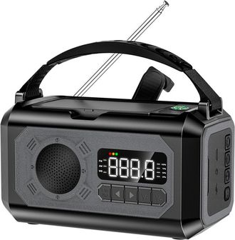 OEM Radio Meteorol&oacute;gica Port&aacute;til, Con Manivela Y Alimentaci&oacute;n Solar, Con Alerta Noaa, Linterna, Cargador De 12.000 Mah, Am/fm/wb, Funci&oacute;n Sos Y Br&uacute;jula (n