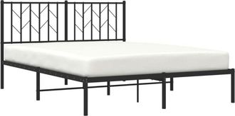vidaXL Estructura Cama Sin Colch&oacute;n Con Cabecero Metal Negro 140x190 Cm Vidaxl