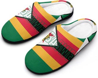 Generic Zimbabwe Flag Funny Mens Cotton Slippers Shoes Novelty Soft Non-Slip Sole Home Shoe