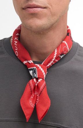 Barbour Heritage Print Cotton Bandana Scarf in Red at Nordstrom