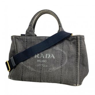 Prada Black Denim Tote Bag (Pre-Owned)