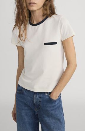 Frame Denim The Piqu&eacute; Baby Tee in Cream Multi at Nordstrom, Size X-Large