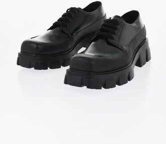 Prada Leather Derby with Squared Toe and Lug Sole size 43