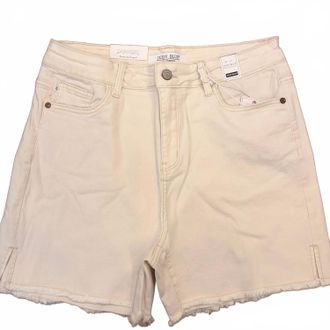 Judy Blue Womens High-Rise Cut-Off Denim Shorts In Ivory