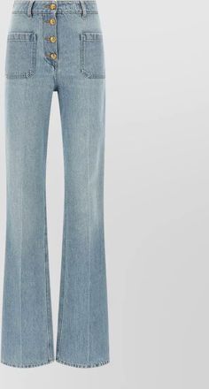 Valentino Garavani high waist flared jeans button detail