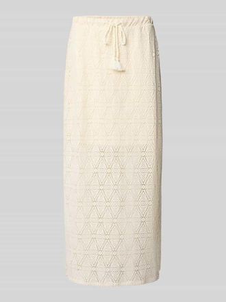 Vero Moda Leicht ausgestellter Midi-Rock aus Spitze mit elastischem Bund Modell MAYA in Ecru, Gr&ouml;&szlig;e XL