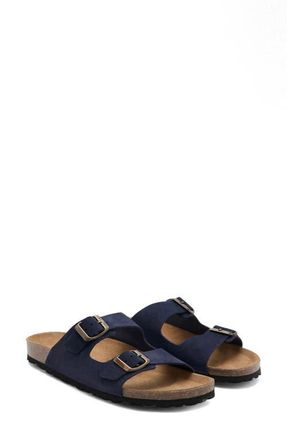 Mango Double Buckle Slide Sandal in Blue at Nordstrom, Size 8.5Us