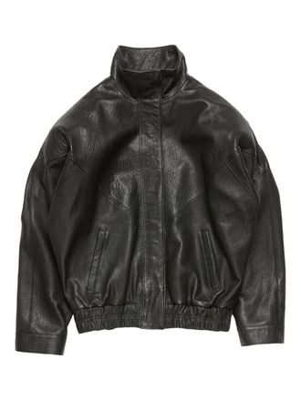 Acne Studios stand collar leather jacket - Black