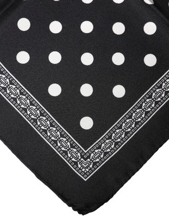 Dolce & Gabbana Mens Black Polka Dot Square Handkerchief Scarf
