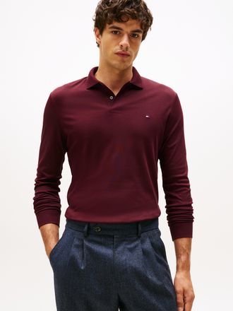 Tommy Hilfiger Langarm-Poloshirt »L/S LIQUID COTTON REG POLO mit Jersey und Markenlabel« unifarben, casual, regular fit, Baumwolle, Polokragen