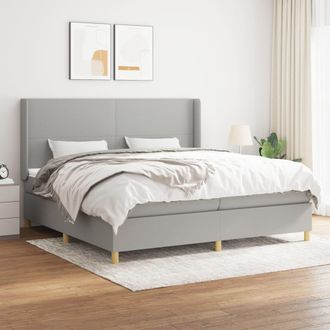 vidaXL Vidaxl - Cama Box Spring Con Colch&oacute;n Tela Gris Claro 200x200 Cm