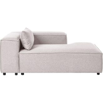 Beliani Left-Hand Chaise Lounge BRANDE Fabric Light Brown