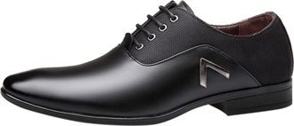 Generic Pu Leather Dress Shoes Men, Smart Shoe Lace Up Formal Business Shoes Pointed Toe Oxfords Shoe Breathable Dress Loafers Low Sole Casual Loafer Fashion-