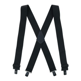 Perry Suspenders Mens Solid colour X-Back Clip-End Braces, Regular, Black