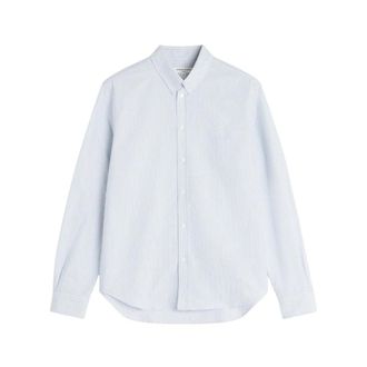 Maison Kitsun&eacute; Casual Shirts, male, Multicolor, Size: XL Profile Fox Striped Regular Shirt