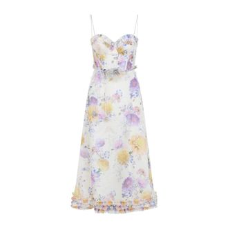 Zimmermann Midi Dresses, female, Multicolor, Size: S Luna Riffle Midi Dress