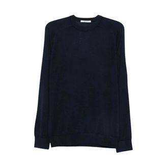 KANGRA Round-neck Knitwear, male, Blue, Size: 2XL Girocollo M-Martello Rasato