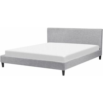 Beliani Beliani - Letto sfoderabile in tessuto grigio chiaro 180 x 200 cm Fitou