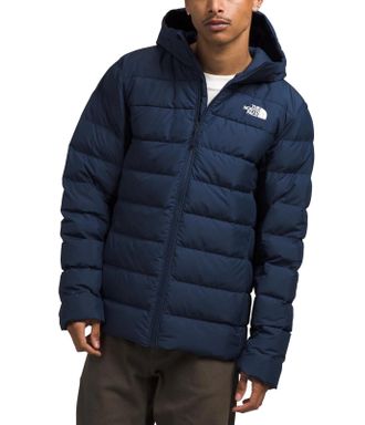 The North Face Aconcagua 3 Puffer Jacket Mens Navy Hooded Full Zip GBO3019