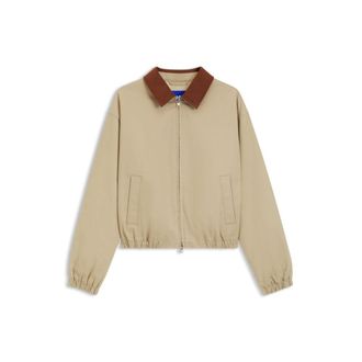 HUGO BOSS Stretch-cotton jacket with contrast corduroy collar