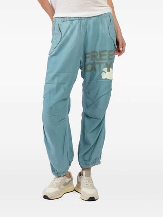 Freecity Airjump graphic track pants - women - Cupro/Cotton - S - Blue