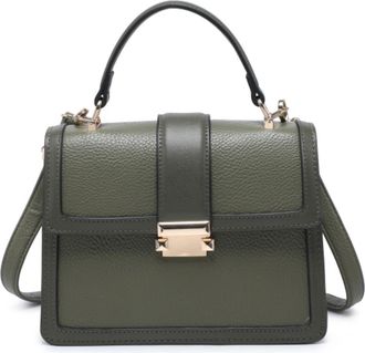 Generic Womens Top Handle Grab Bag with Push Lock Closure - Structured Crossbody Shoulder Handbag with Adjustable Strap & Dual Compartments (21 x 9 x 16 cm) (