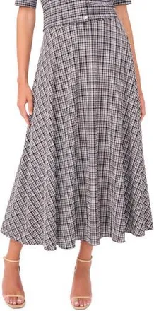 Vince Camuto Plaid Full Maxi Skirt in Rich Black at Nordstrom Rack, Size 00
