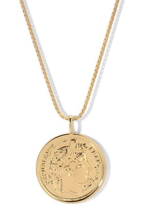 Miranda Frye Paris Coin Pendant Necklace in Gold at Nordstrom, Size 22