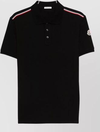 Moncler logo cotton polo shirt contrast stripe collar