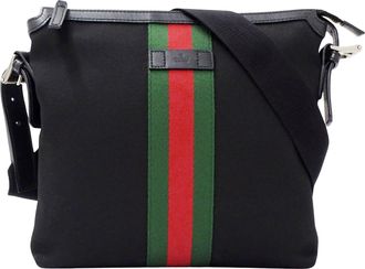 Gucci Black Nylon Handbag Shoulder Bag (Pre-Owned)