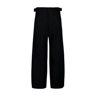 Christophe Lemaire Broeken, Heren, Zwart, M, Katoen, Maxi Utility Broek