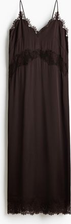 H&M Tr&auml;gerkleid mit Spitze - Brown