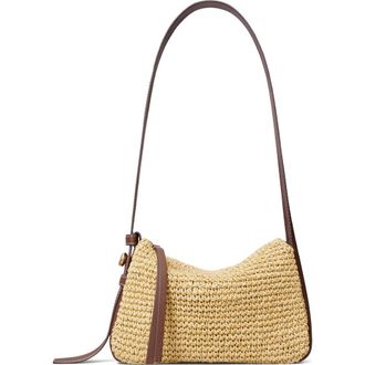 Tory Burch Small Romy Straw Shoulder Bag in Natural at Nordstrom
