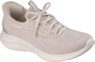 Skechers Ultra Flex 4.0 Textile Womens Natural Standard Trainers - Size UK 7